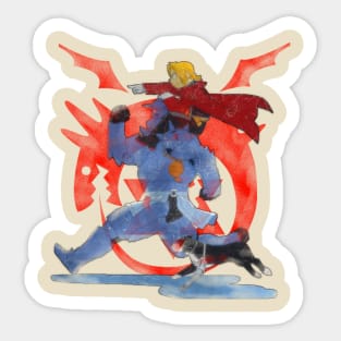 Edward , Aplhonse Elric  and Den  FullMetal Alchemist Sticker